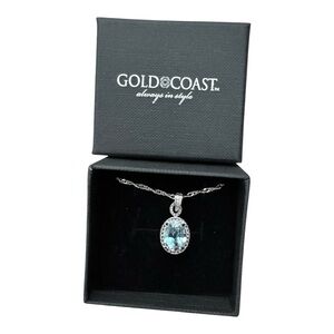 Gold Coast Silver Necklace with Blue Gemstone